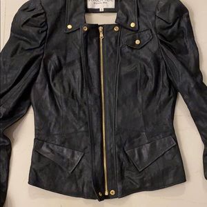 Rachel Roy Black Leather Jacket- Size XS